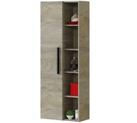 Habitdesign Athena Columna de Baño Suspendida 1 Puerta + Estantes, Roble Alaska, Grande