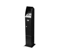Columna de cenicero vertical estilo europeo,colector de colillas de parque,apertura inclinada,bandeja de colillas de acero inoxidable,cierre antirrobo,área escénica,hotel