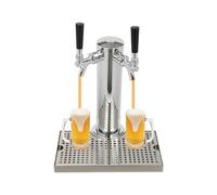 Columna de cerveza de acero inoxidable de 2 cabezales con grifo compensador, torre universal para bebidas frías, calientes y ásperas, dispensador de bebidas para bares y hogares