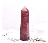 Columna de cristal natural de cuarzo mineral de roca de cuarzo con punta de cristal arco iris varita de decoración del hogar, cristal de fresa, 50-60 mm