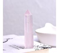 Columna de cristal natural de cuarzo mineral de roca de cuarzo con punta de cristal arco iris varita de decoración del hogar, rosa, 50-60 mm