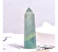 Columna de cristal natural de cuarzo mineral de roca, espécimen de cristal de cuarzo arco iris, varita de decoración del hogar, verde claro, 60-70 mm