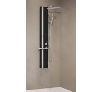 Columna De Ducha Baño Novellini Línea 2 Hidromasaje Mecánico Negro Mate Plata
