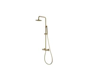 Columna de ducha con grifo termostático acero inoxidable y latón acabado en oro cepillado Monza de Imex