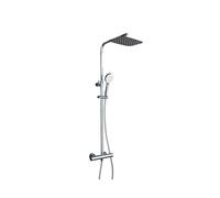 Columna de ducha con grifo termostático fabricado en latón de acabado cromado Praga de Imex - Plateado / Latón / Imex