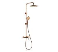 Columna de Ducha con Panel Estante, Set de Ducha Caño en Cascada Oculto, 3 Modos Mano Ducha, Sistema Ducha Baño Altura Regulable, Juego Completo de Ducha, ABS