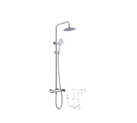 IMEX NASSAU BDU014 columna de ducha con un diseño moderno y extensible de acabado cromado nassau - Plateado / Latón / Imex