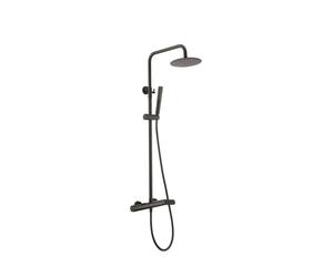 Columna de ducha con una barra extensible de diseño moderno en color negro mate Dinamarca de Imex - Negro / Latón / Imex