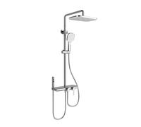 Columna de Ducha de 150cm con Grifo para Bañera Cromado | Grifos Duchas de Baño Exterior para Pared, Función 4 en 1, Barra de Ducha Ajustable en Altura