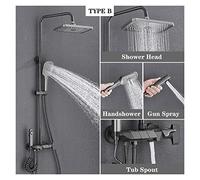 Columna de Ducha, Ducha Digital Smart Black Piano de Ducha de Lluvia Gris(Grey B)