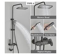 Columna de Ducha, Ducha Digital Smart Black Piano de Ducha de Lluvia Gris(Grey Digital A)