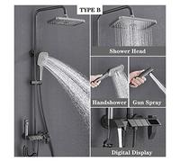 Columna de Ducha, Ducha Digital Smart Black Piano de Ducha de Lluvia Gris(Grey Digital B)