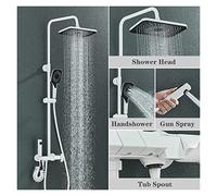 Columna de Ducha, Ducha Digital Smart Black Piano de Ducha de Lluvia Gris(White Digital)