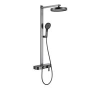 Columna de Ducha Exterior para Pared Gris Pistola Monomando | Pomo para Cambiar La Ducha de Mano con Rociador Superior y Salida de Agua de La Bañera, Barra de Ducha Regulable en Altura
