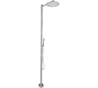 Columna de ducha independiente para exteriores, accesorio de ducha de acero inoxidable con cabezal de ducha ajustable y rociador de mano, ideal para piscina, jardín, patio trasero