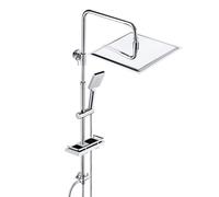 JOHO Columna de Ducha sin Grifo Ducha Para Baños Columna de Hidromasaje Set de Ducha sin Thermostato Monomando Acero Inoxidable con Estante y Cabezal Ducha 30 * 30cm.