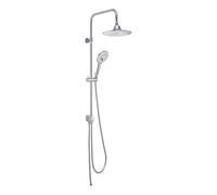Columna de ducha Music 00 blanca y cromada con difusor Bluetooth, alcachofa Ø 23 cm 1 chorro, ducha 1 chorro, flexible acero inoxidable 60 cm, desviador de dos vías con botón