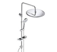 Columna de Ducha sin Grifo Ducha Para Baños Set de Ducha con Barre Altura Adjustable Conjunto Ducha Acero Inoxidable con Estante para Ducha con Alcachofa Ducha Mano y Cabezal Ducha Lluvia D30cm