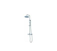 Columna de ducha termostática ajustable con rociador redondo y alcachofa de mano de acabado cromado Ebro de Valaz - 30 cm