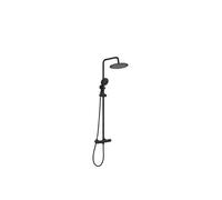 Columna de ducha termostática con grifo para bañera y rociador con alcachofa de acabado negro mate Ebro de Valaz - 20 cm