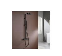 Columna de ducha termostática fabricado en latón con un acabado negro mate Quadra Élite de GME