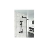 Columna de ducha termostática fabricado en latón con un acabado negro mate Round Élite de GME