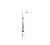 Columna de ducha y bañera de diseño minimalista fabricada en acero inoxidable Liverpool de Imex - Plateado / Latón / Imex
