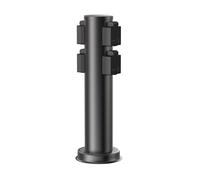ledscom.de Portalámpara de jardín PORU para Exteriores, IP44, 4 vías, Acero Inoxidable, Negro, Redondo, 39 cm