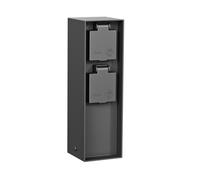 ledscom.de Portalámpara de jardín POKU para Exteriores, IP44, 2 vías, plástico, Antracita, Angular, 23 cm