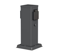 Columna de enchufes para jardín POLLY IP44, doble, con toma Schuko y sensor