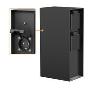 ledscom.de Portalámpara de jardín POMI para Exteriores, IP44, Sensor crepuscular, 3 vías, Acero Inoxidable, Negro, Angular, 23 cm