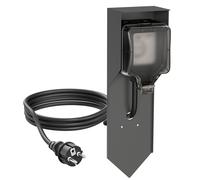 Columna de enchufes POXO con estaca y cable de 5 m para exteriores, IP65, 1 toma