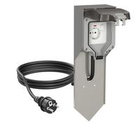 Columna de enchufes POXO con piqueta de tierra y cable de 2 m para exterior IP65
