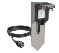 Columna de enchufes POXO con piqueta de tierra y cable de 2 m para exterior IP65