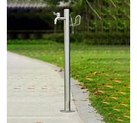 Columna de Grifo de Agua Exterior Vertical de Acero Inoxidable Anticongelante, Pilar de Agua de Jardín de Pie para Patio, Jardín, Patio Interior, Césped y Riego de Flores(Type A,86x13cm/33.8x5.1in)