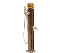 Columna de grifo de jardín con soporte de manguera, columna de agua de aluminio para exteriores, 110 cm, diseño antiultravioleta resistente a la intemperie para patio