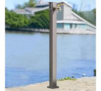 Columna de jardín autónoma con doble espiga, fuente de hidratación a prueba de heladas para riego de césped y uso en patio, grifo vertical cuadrado de 60 cm