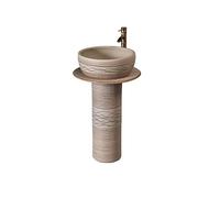 Columna de lavabo de cerámica para uso doméstico, elegante piel de baño con diseño moderno y fácil de limpiar.