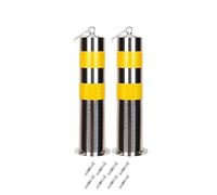 Columna de tráfico de acero inoxidable con tiras reflectantes: poste de advertencia duradero(114x600/1.2 5pcs)