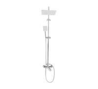 Columna Ducha Termostatica Montaje en Pared con 360° Ducha Cabeza y Ducha Mano Ajustar en 3 Modos de Chorro Temperatura y Caudal de Agua Regulables para Casas, Baños, Escuelas, Hoteles