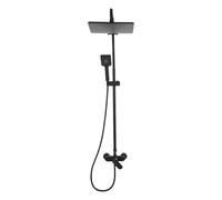 Columna Ducha Termostatica Montaje en Pared con 360° Ducha Cabeza y Ducha Mano Ajustar en 3 Modos de Chorro Temperatura y Caudal de Agua Regulables para Casas, Baños, Escuelas, Hoteles