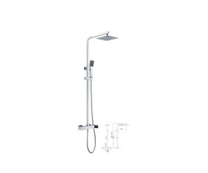 Columna extensible de ducha con un diseño moderno y un acabado cromado Fiyi de Imex - Plateado / Latón / Imex