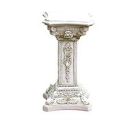 Columna Griega - Elegancia Tallada Floral, Decoración De Pedestal De Columna Griega, Soporte De Pilar Romano | De Estatuilla Vintage Tallado Floral Para Jardín Al Aire Libre Cocina Mesa De Come