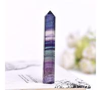 Columna hexagonal de cristal de fresa con punta de cristal natural, adorno mineral, colección y decoración del hogar, 1 unidad, azul profundo, 71-80 mm