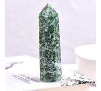 Columna hexagonal de cristal fresa con punta de cristal natural, colección de varita y decoración del hogar, 1 unidad, amarillo claro, 61-70 mm