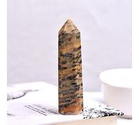 Columna hexagonal de cristal fresa con punta de cristal natural, colección de varita y decoración del hogar, 1 unidad, naranja, 50-60 mm