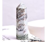 Columna hexagonal de cristal fresa con punta de cristal natural, colección de varita y decoración del hogar, 1 unidad, transparente, 61-70 mm