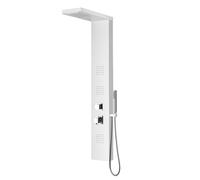 COLUMNA IDROMASAJE DE ACERO inox CEPILLADO HANTIHUELLAS CASCADA tubo cuadrado