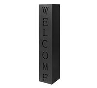Columna Negro Decoración Antorcha Letrero Metal Entrada Casa Hogar Welcome