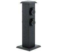 Eglo accesorios de exterior columna de enchufes, enchufe de jardín, 4 enchufes, material: acero y plástico, color: negro, IP44